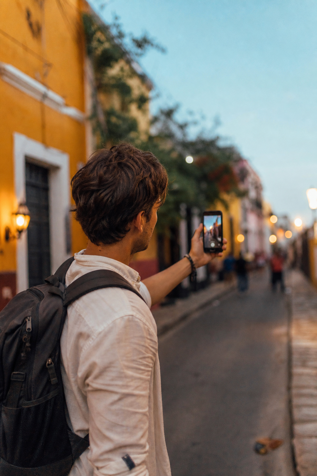 Creator filming a short travel video